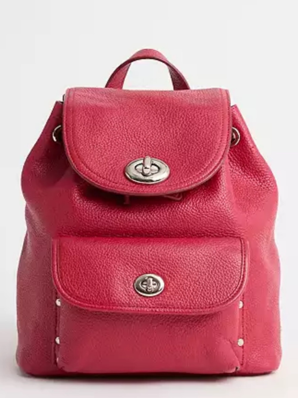 Coach mini turn lock NEW Women's Red Leather Backpack - Classic Turn-Lock Design